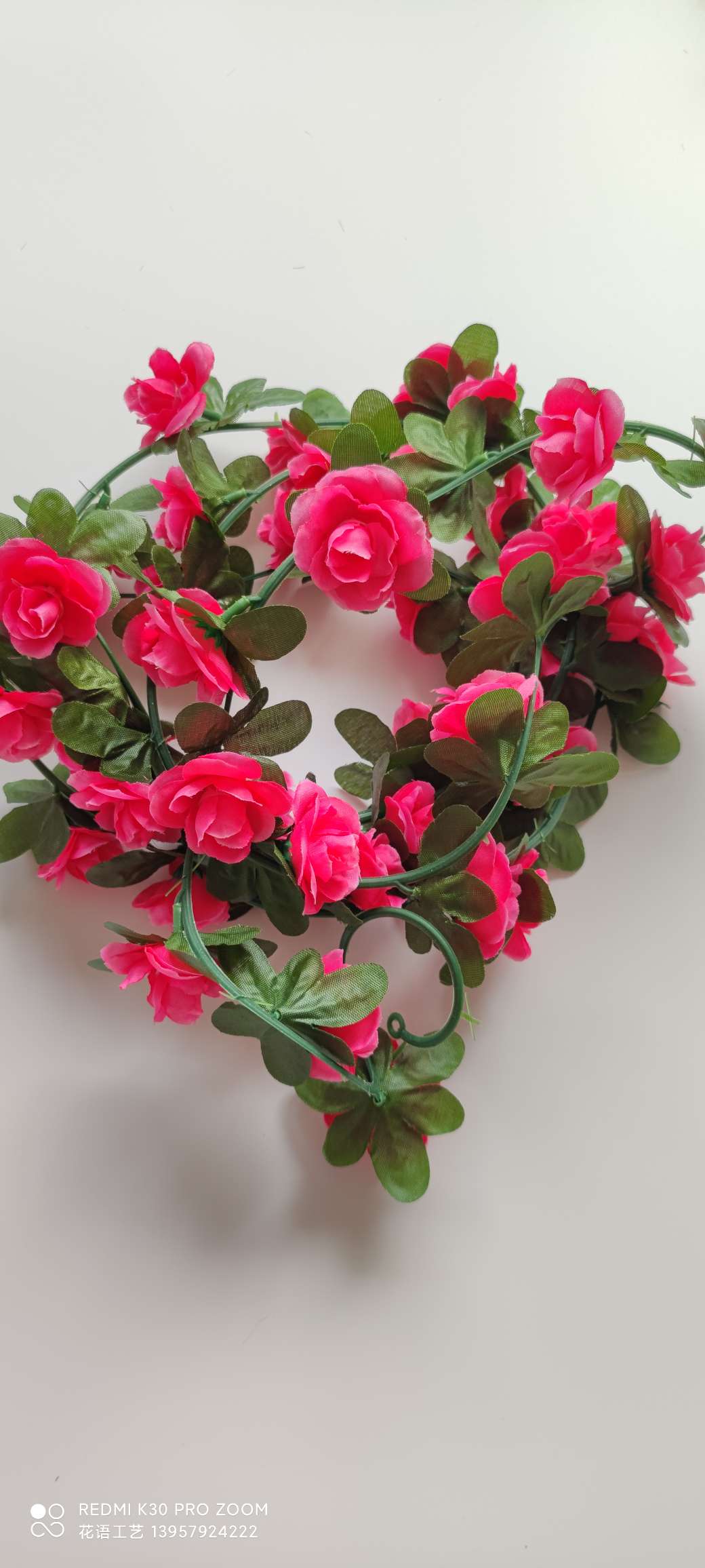 Artificial cherry blossom rattan, artificial flower rattan, wedding furniture, decoration, air conditioning, water pipe winding, Amazon cross-border supply, fake detail image 13