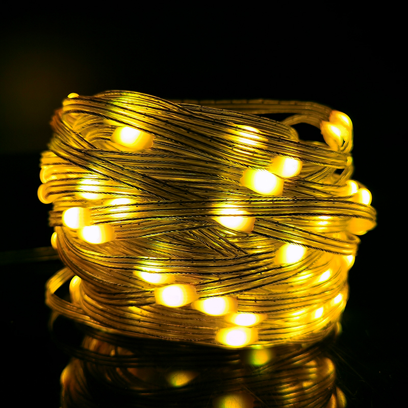 Solar Leather Wire Lights, Led Color Lights, Flashing Lights, String Lights, Christmas Lights, Outdoor Waterproof, Sun-Proof, Knot-Free, 10 To 100 Meters