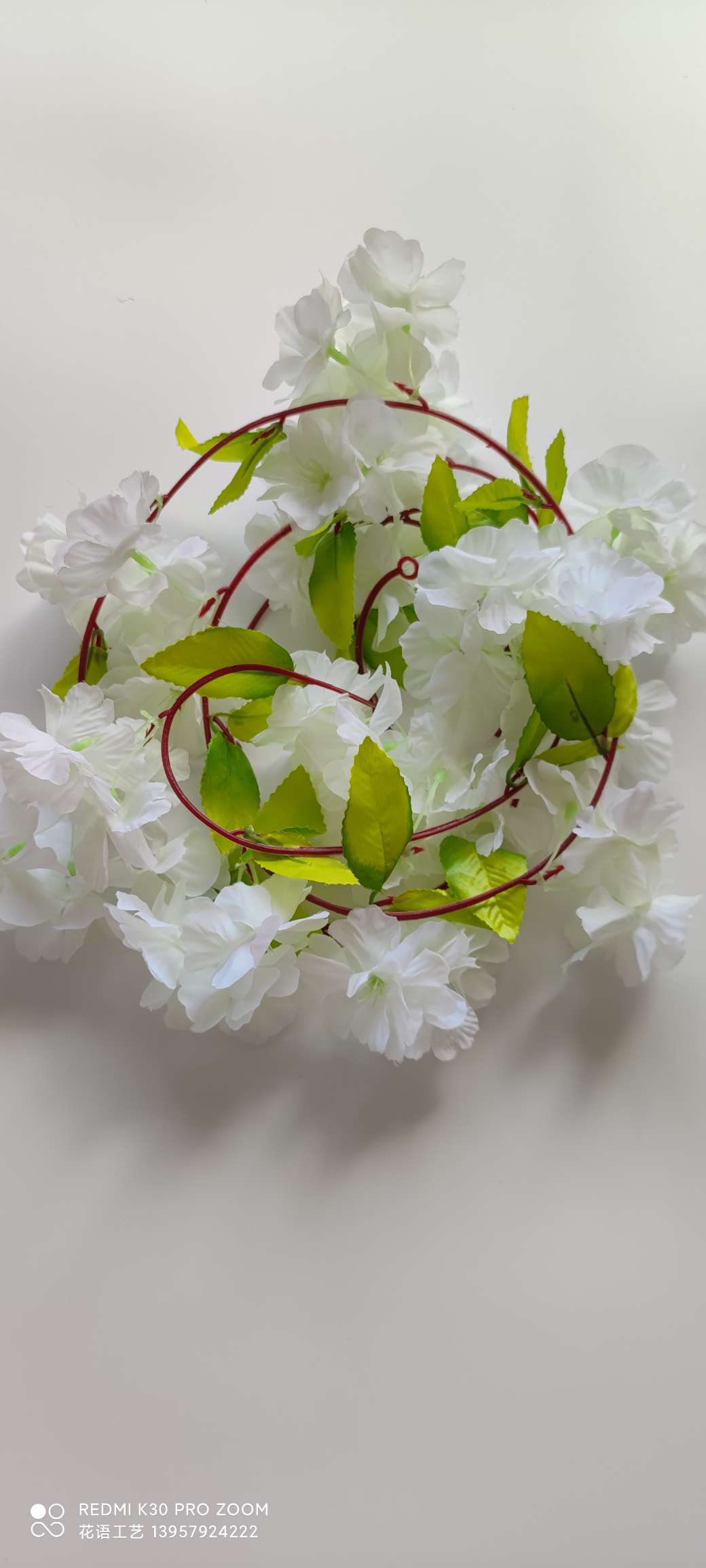 Supply cherry blossom vine artificial plant flower vines for wedding decoration, indoor home encryption, artificial cherry blossom vines details Picture