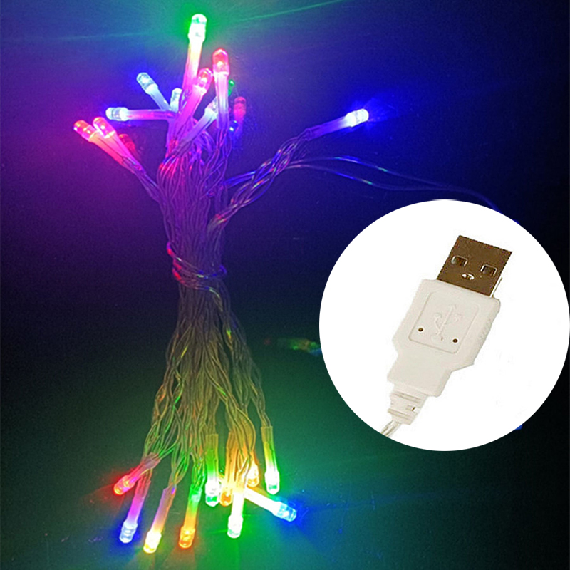 USB接口LED小彩灯闪灯串灯满天星室内房间装扮灯布置灯低压安全2米至10米图