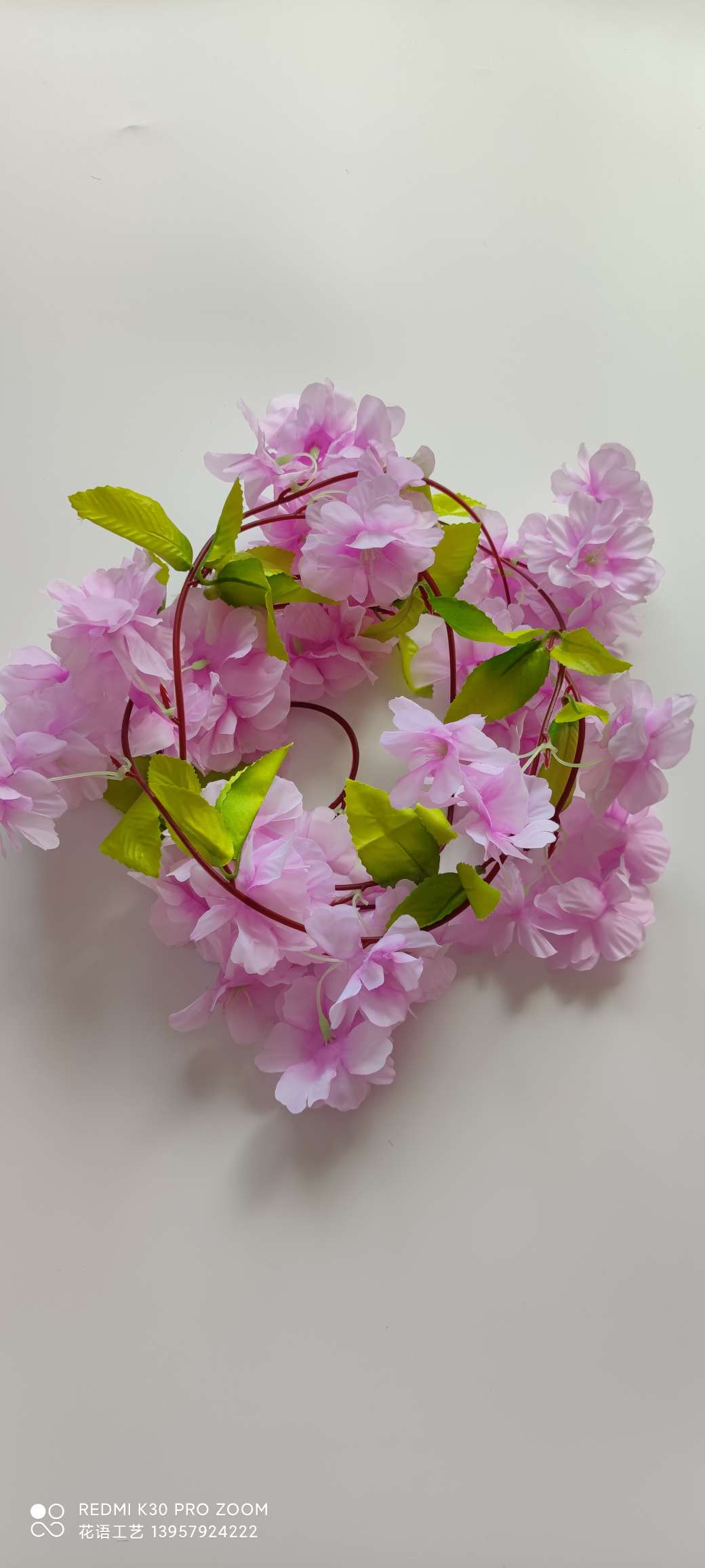 Supply cherry blossom vine artificial plant flower vines for wedding decoration, indoor home encryption, artificial cherry blossom vines Application Scenario