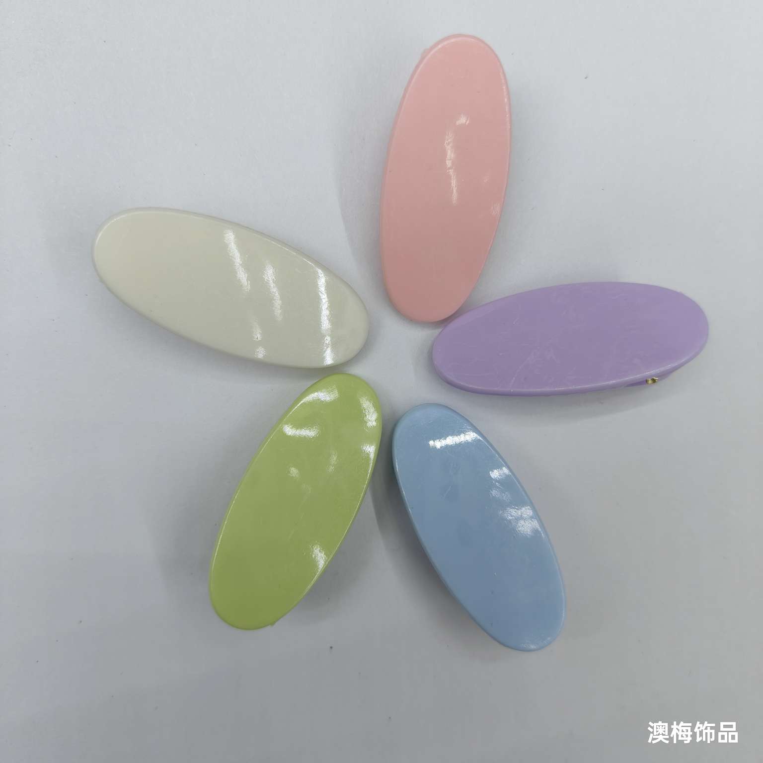 4 cm oval light hair clips, light hair clips, diy resin cream glue hair accessories, candy hair clips, factory direct sales detail image 2