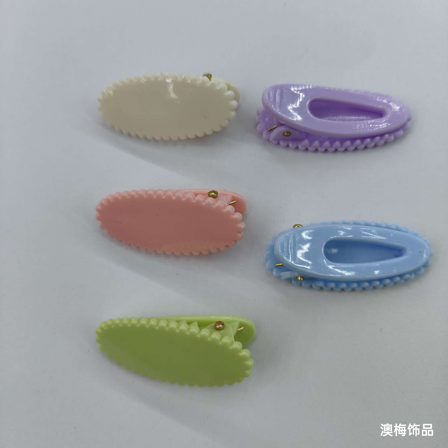 4 cm oval solid color summer light-colored cute grab, diy handcrafted material, no marks on the touch Item Picture