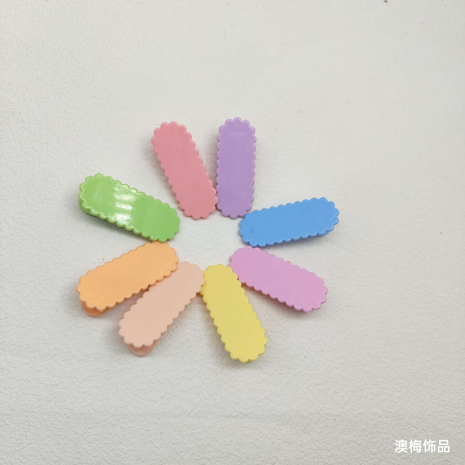 4 cm double-ended round hair clips, solid color with lace, diy resin cream glue hair accessories, candy hair clips, factory direct sales detail image 5