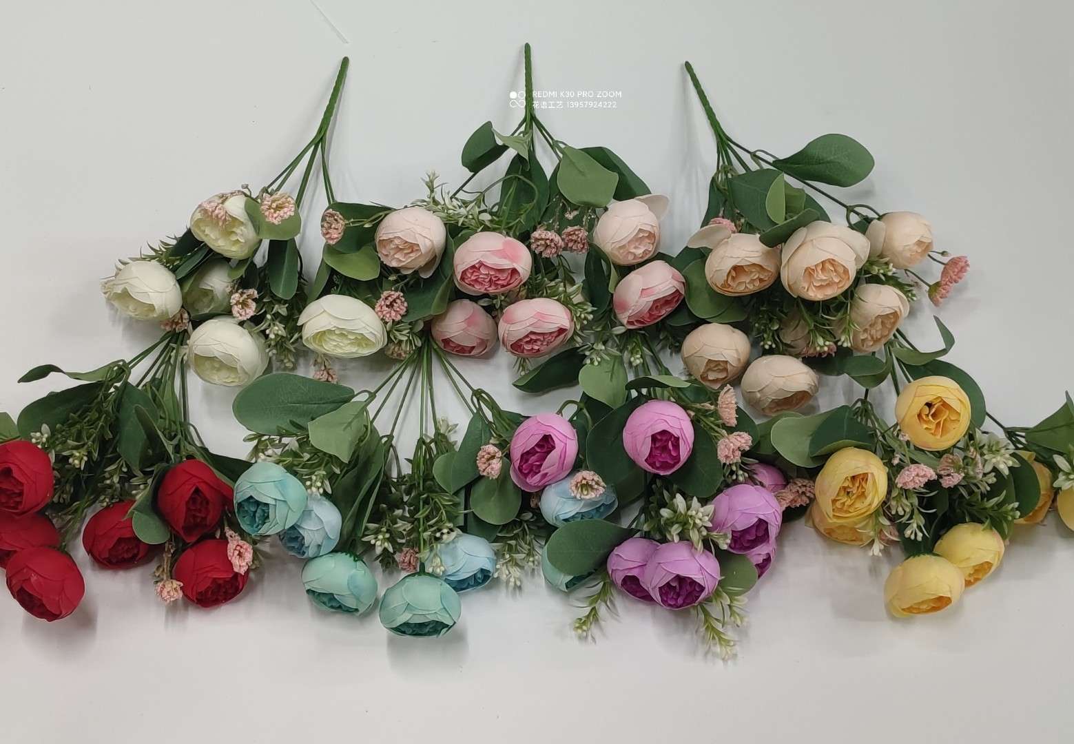 Three-headed Empress Rose wedding flower materials, artificial rose for home decoration, artificial flower ornaments, diy flower art, flower arrangement, silk flowers details Picture