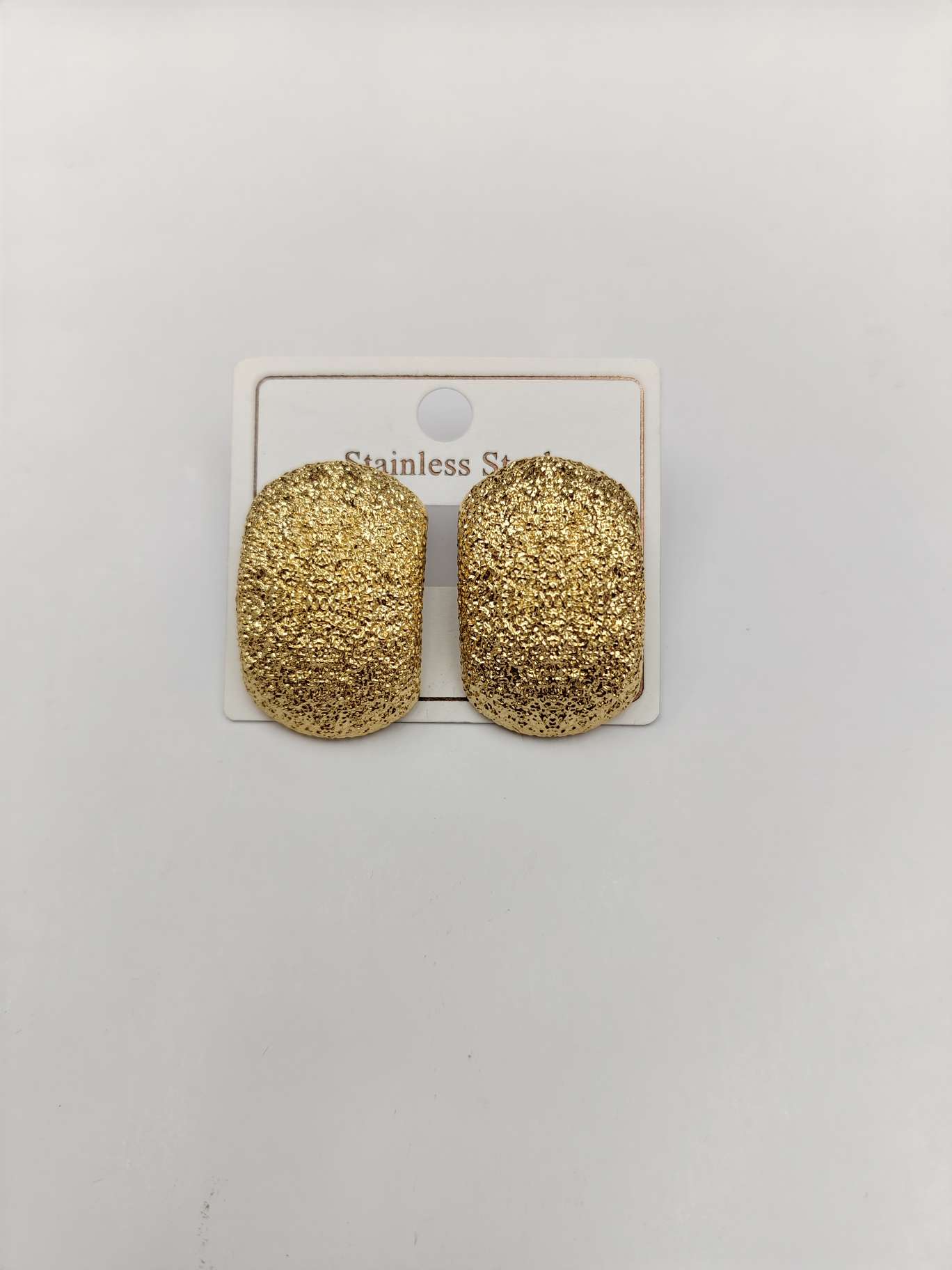 不锈钢耳环 磨砂款 欧美流行 防过敏耳针 ins流行款式