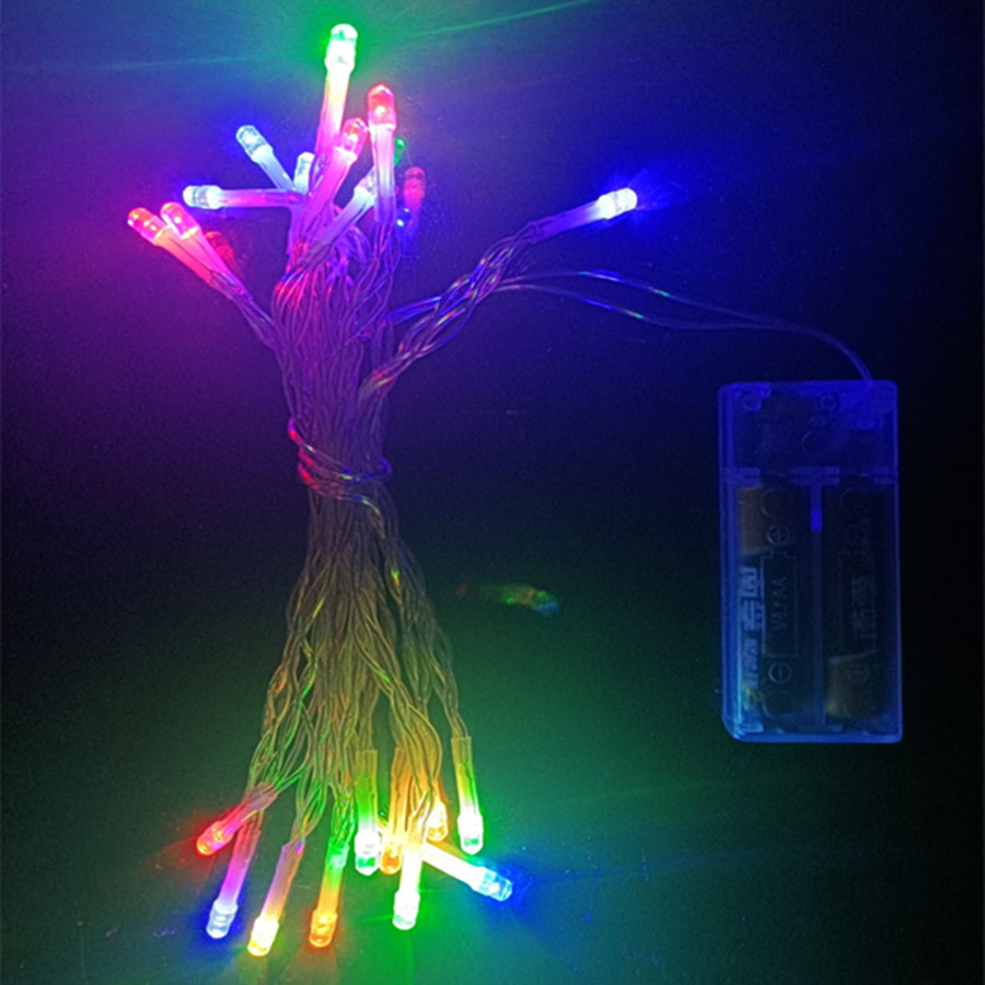 Led Light String 2-Meter Battery Box, Colored Lights, Flashing Lights, String Lights, Cross-Border Market Supply, In Stock, Christmas Tree Decoration, Halloween Decoration, 2 Aa Aa Batteries Specification drawing