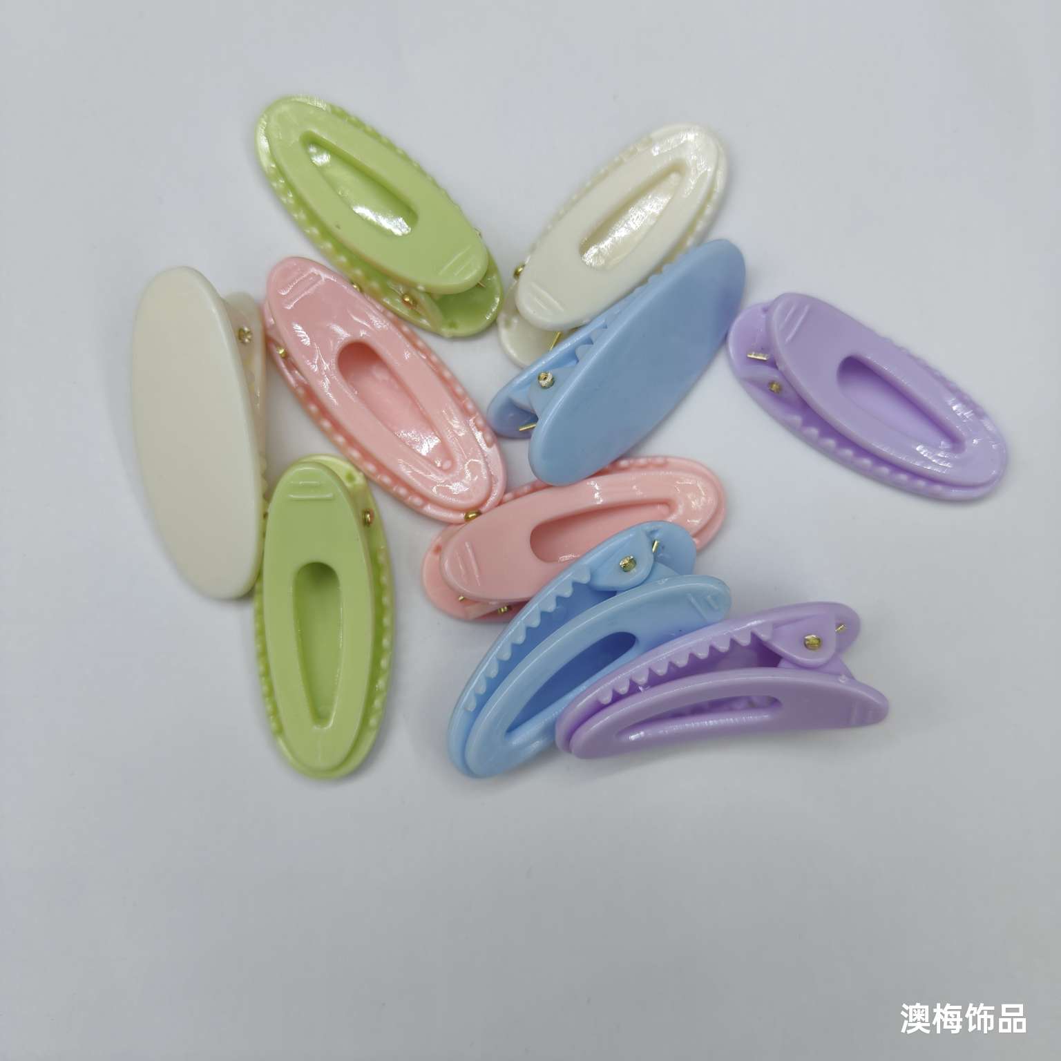 4 cm oval light hair clips, light hair clips, diy resin cream glue hair accessories, candy hair clips, factory direct sales detail image 5
