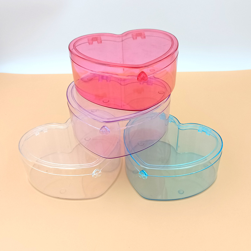 DIY公主首饰盒食品包装盒塑料水晶透明收纳盒糖果盒史莱姆桃心盒