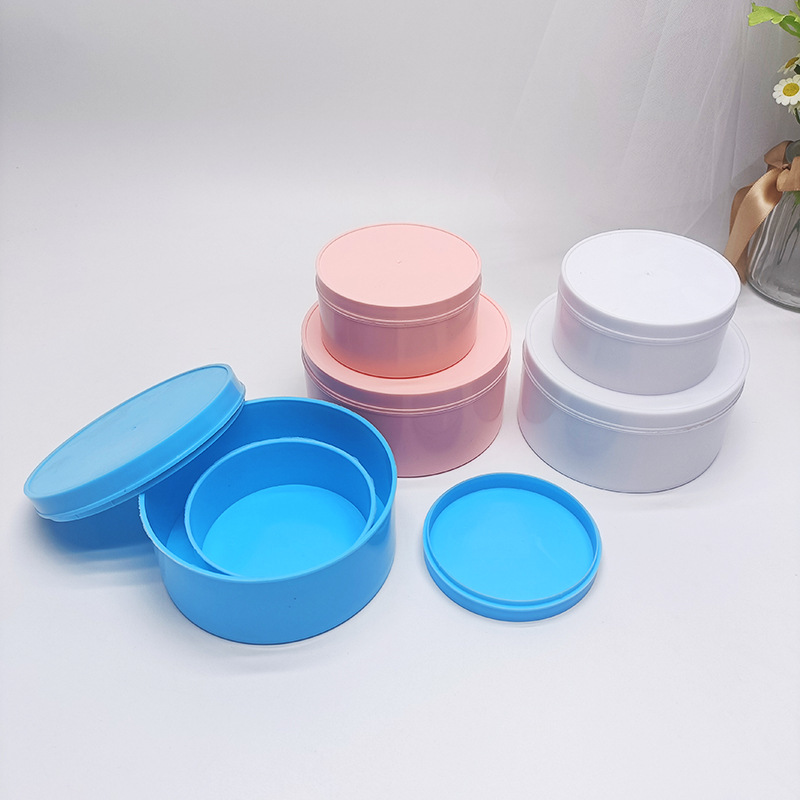 新款糖果色仿真双层蛋糕盒儿童DIY收纳盒手工制作胚体饰品收纳盒