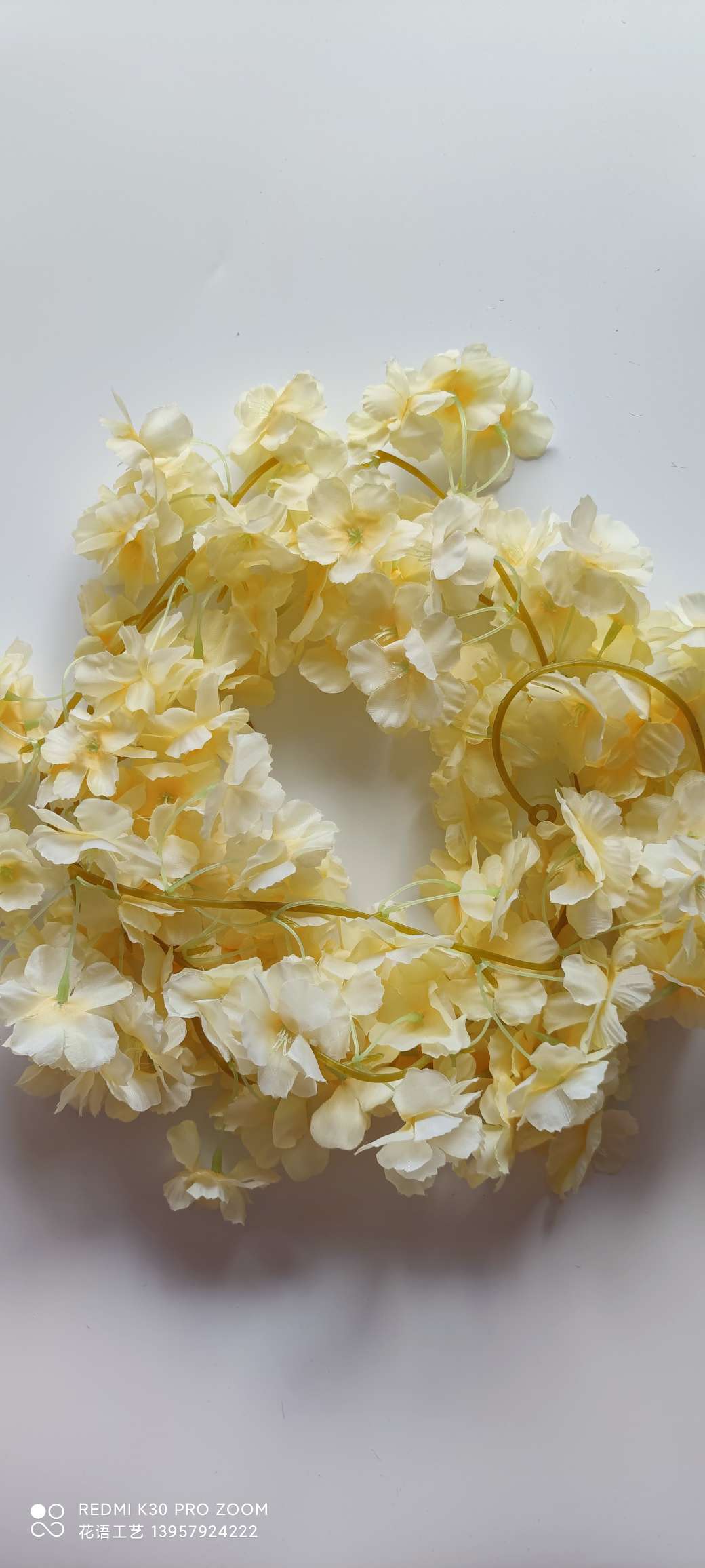 Supply cherry blossom vine artificial plant flower vines for wedding decoration, indoor home encryption, artificial cherry blossom vines detail image 9