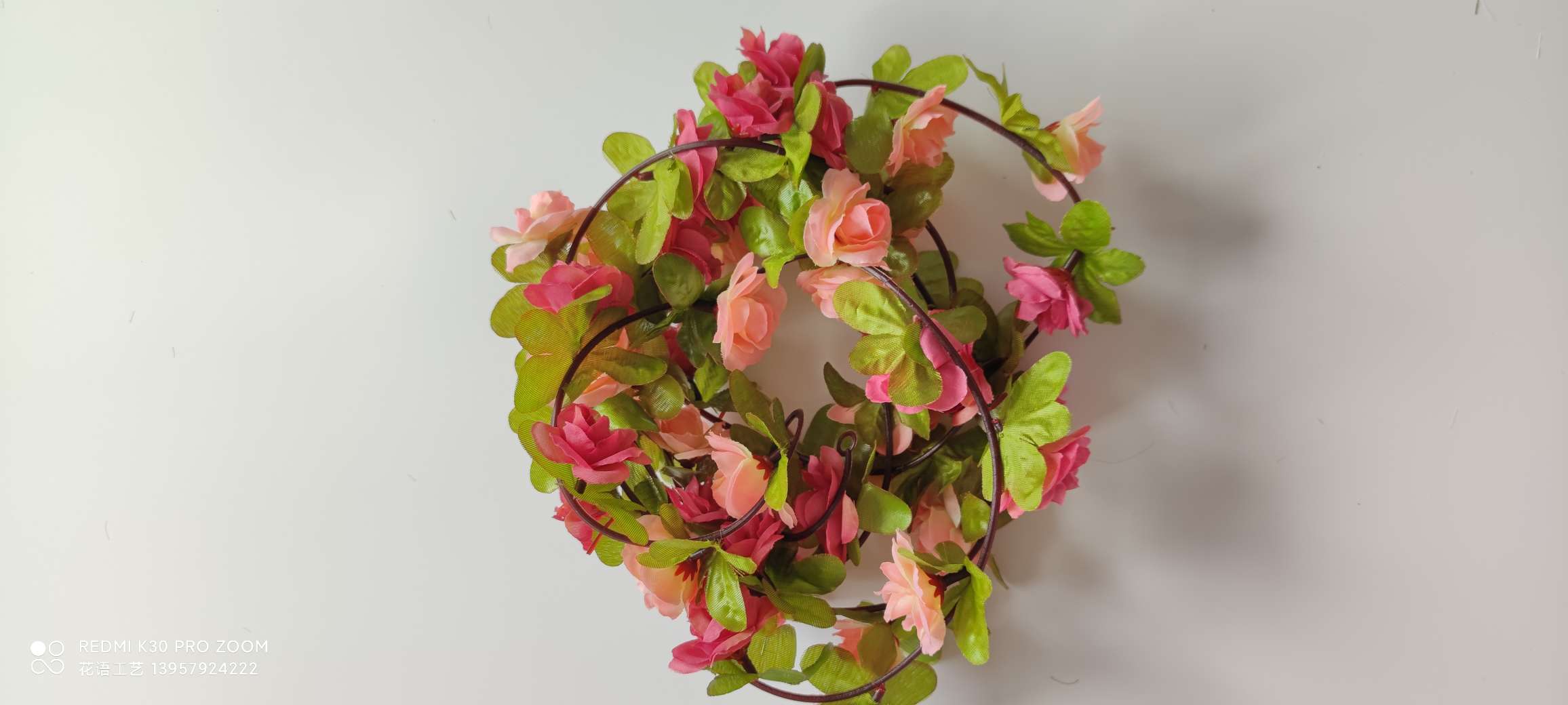 Artificial cherry blossom rattan, artificial flower rattan, wedding furniture, decoration, air conditioning, water pipe winding, Amazon cross-border supply, fake detail image 12