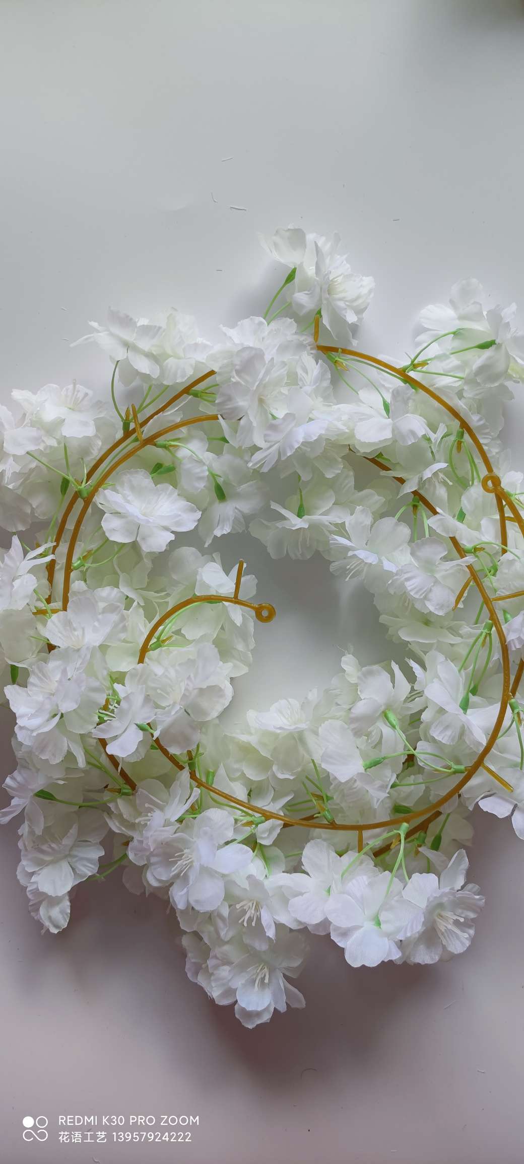 Supply cherry blossom vine artificial plant flower vines for wedding decoration, indoor home encryption, artificial cherry blossom vines detail image 14