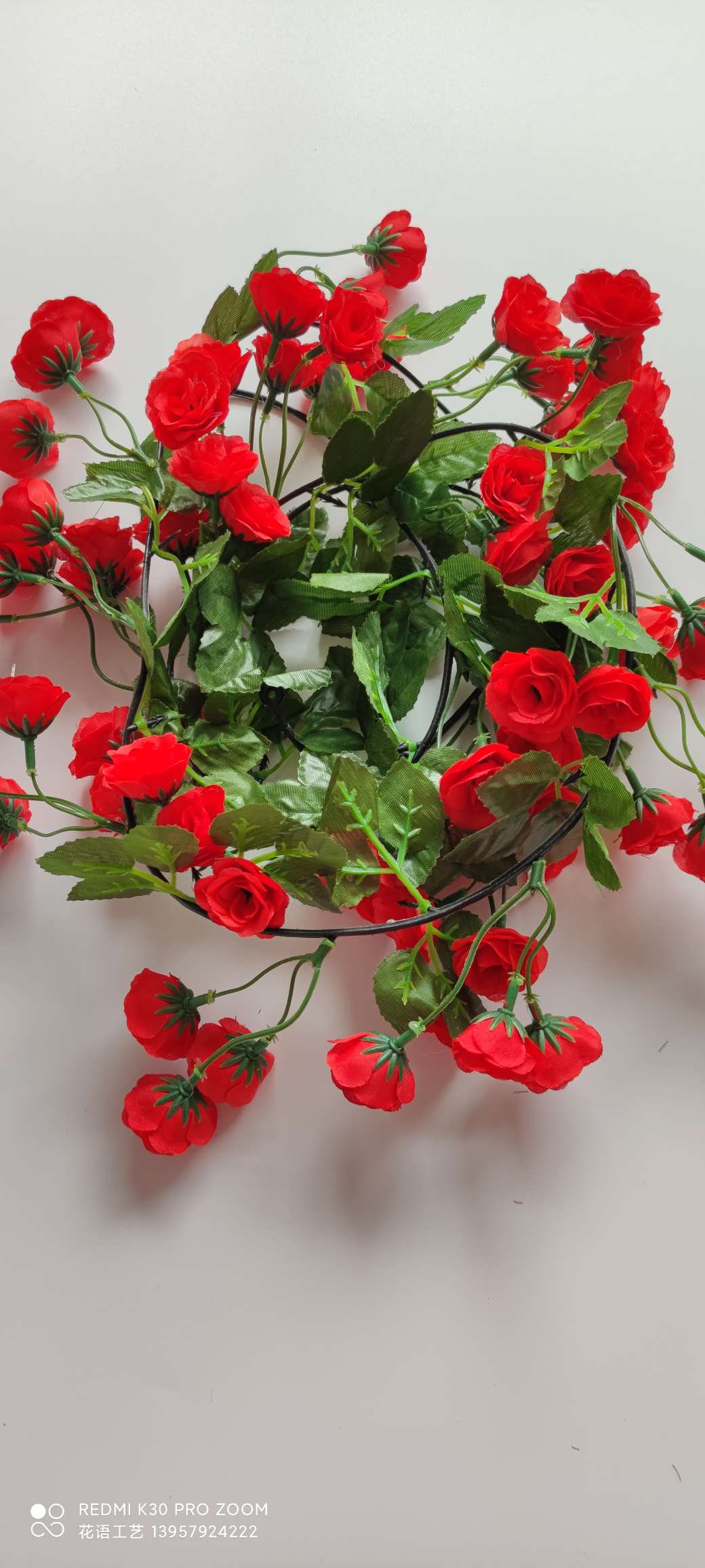 Artificial cherry blossom rattan, artificial flower rattan, wedding furniture, decoration, air conditioning, water pipe winding, Amazon cross-border supply, fake detail image 6