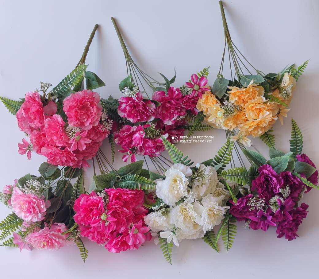 Rosas flores falsas flores simuladas (lirios flores combinadas) flores en seda hogar salón mesa decoración decoración Item Picture