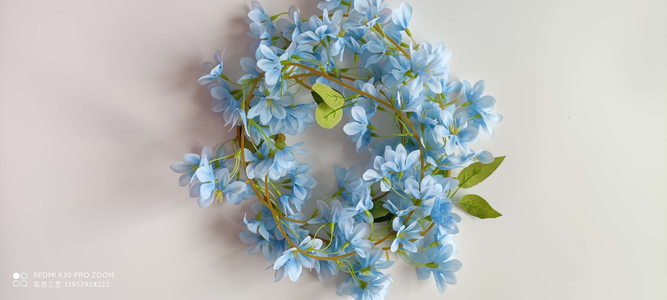 Artificial cherry blossom vine wall hanging, artificial flower vine air conditioning pipes, indoor ceiling, wedding decoration, plastic vine plants detail image 5