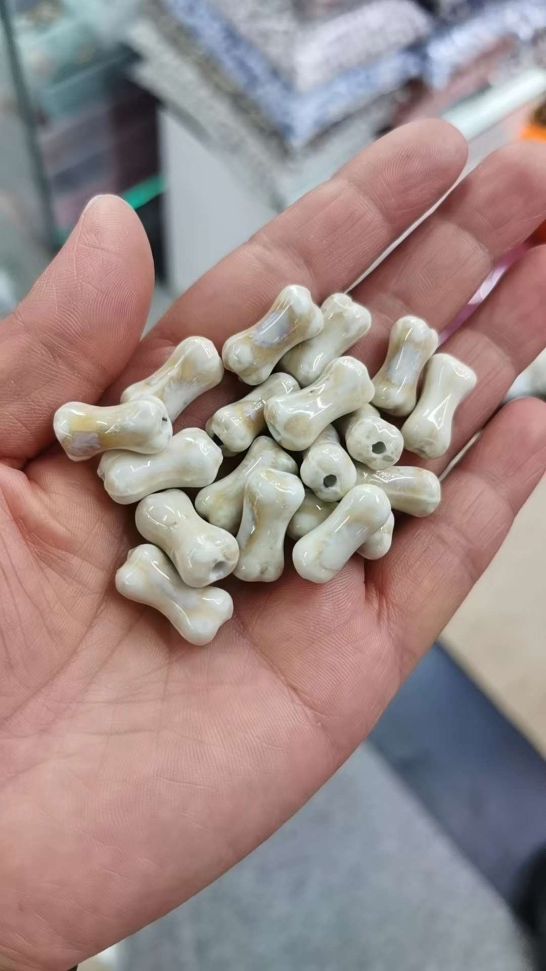 新款陶瓷小骨头手作diy串珠手链，项链饰品配件