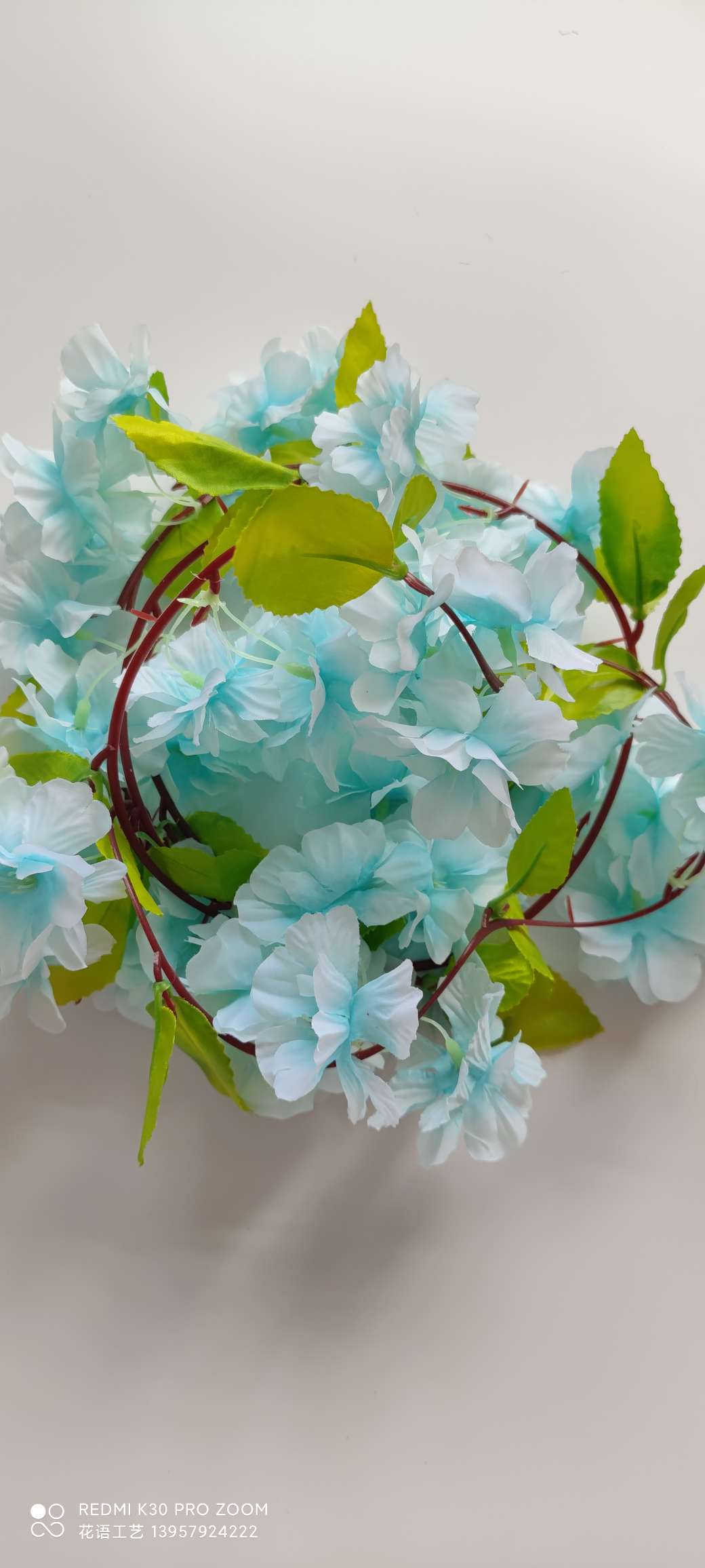 Artificial cherry blossom vine wall hanging, artificial flower vine air conditioning pipes, indoor ceiling, wedding decoration, plastic vine plants