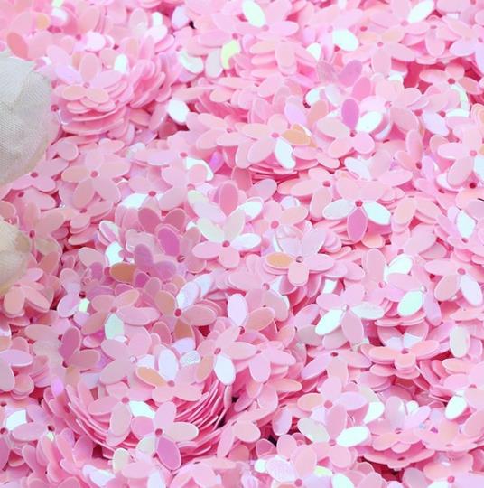 10MM五叶花凹亮片花朵，饰品配件，服装配件，DIY手工制作配件，工艺品配件500包装详情图2