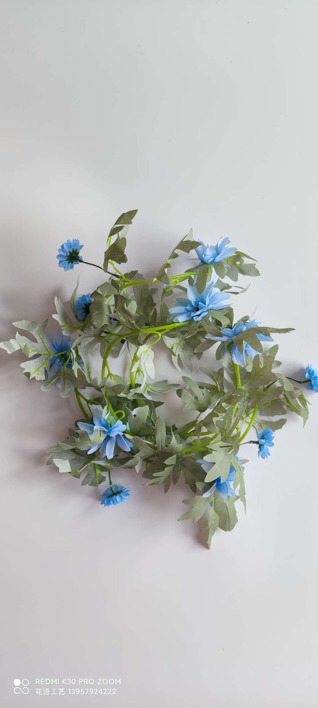 Artificial rose vine, artificial flower vine, living room heating and air conditioning pipe decoration, winding and shielding plastic vine plants detail image 15