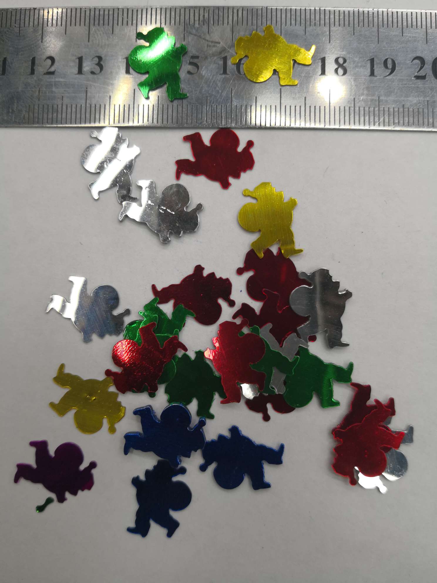 12*22树叶银底深色款亮片，饰品配件，DIY手工亮片，工艺品配件，500包装白底实物图