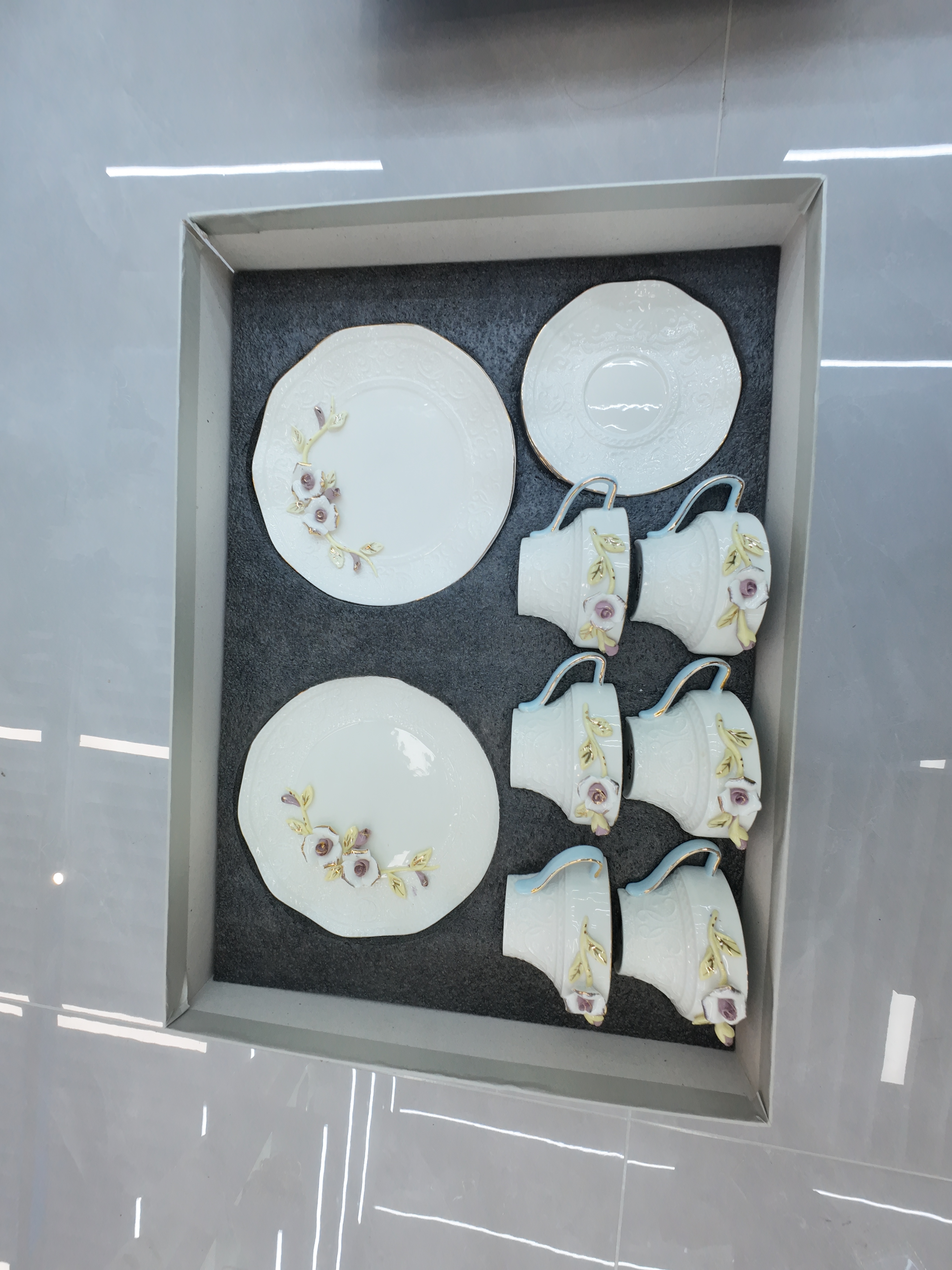 Ceramic tableware set, colored glazed ceramic tableware