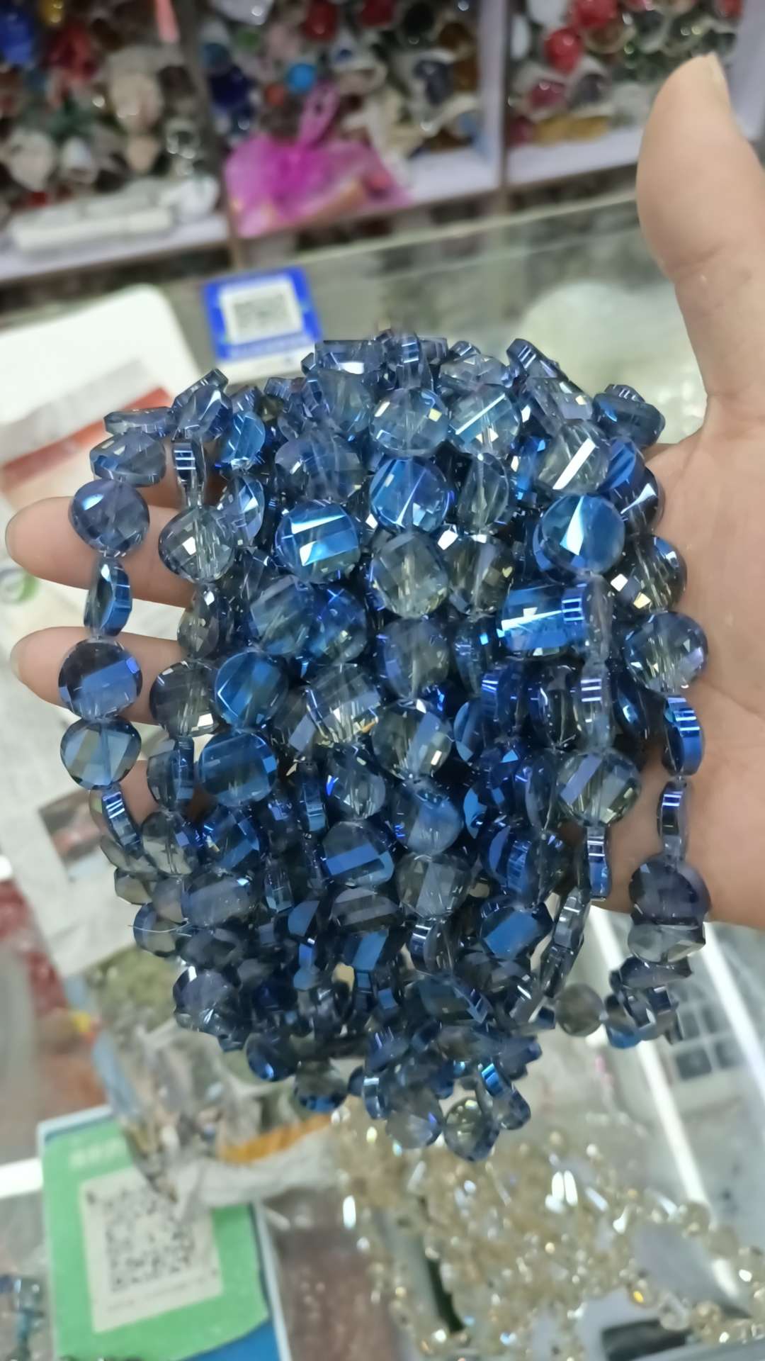 14mm瓦片电镀墨兰 透明绿 Diy百搭饰品配件水晶 精品水晶