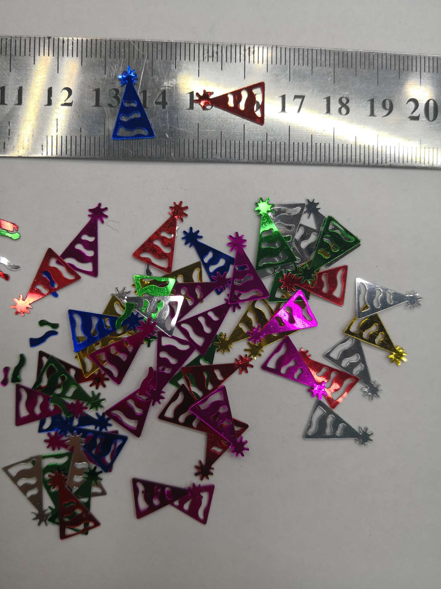 12*22树叶银底深色款亮片，饰品配件，DIY手工亮片，工艺品配件，500包装详情图6