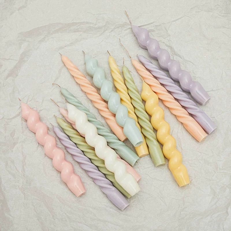 Color espiral curvado twist twist long rod velas aromáticas hogar sin humo ambiente sentido mesa candelabro decoración decoración Specification image