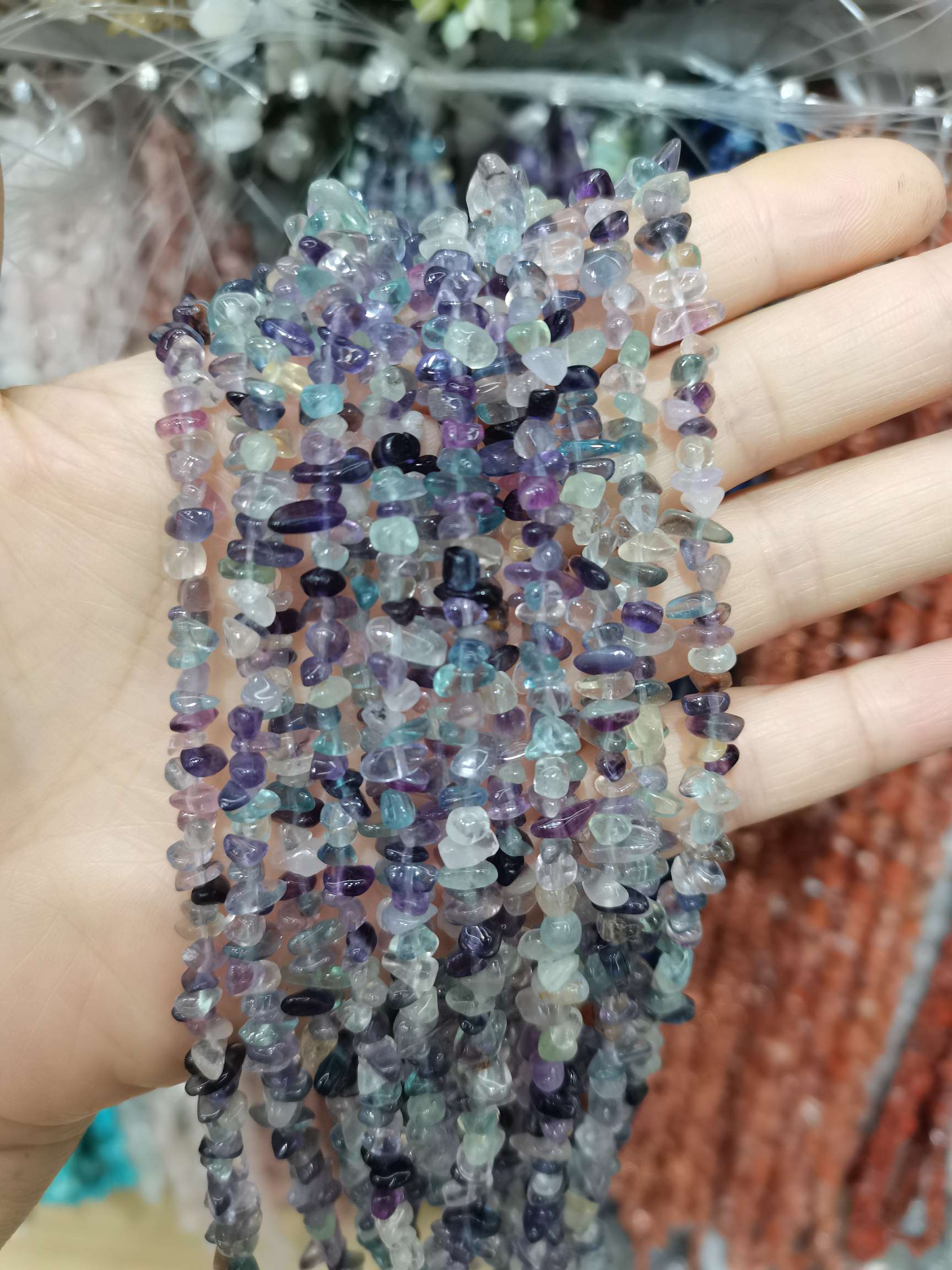 天然碎石3-5小石子diy饰品配件项链手链耳饰散珠串珠彩莹石