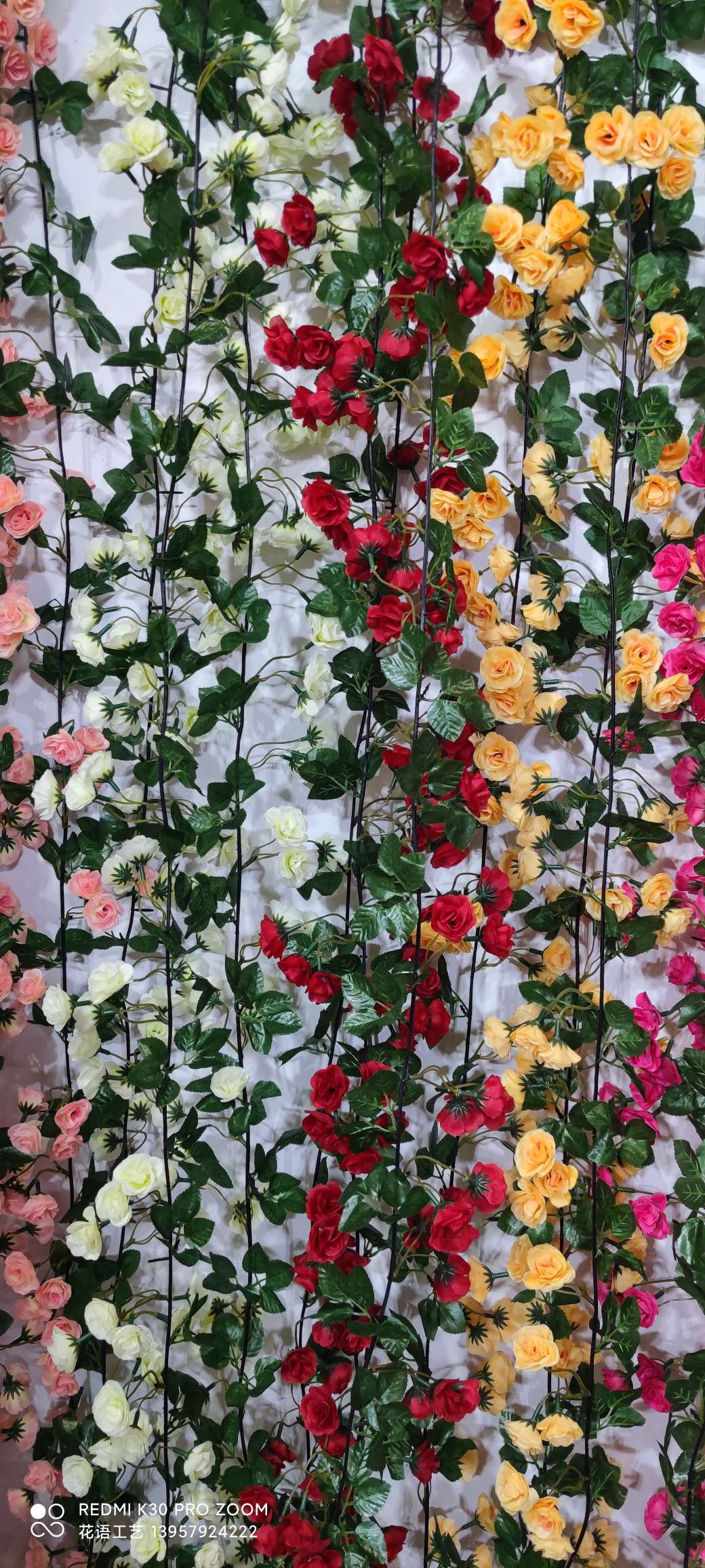 Artificial green plants, vines, green leaves, ceiling decoration, artificial flowers, vines, balconies, water pipes, plastic grape leaves detail image 2