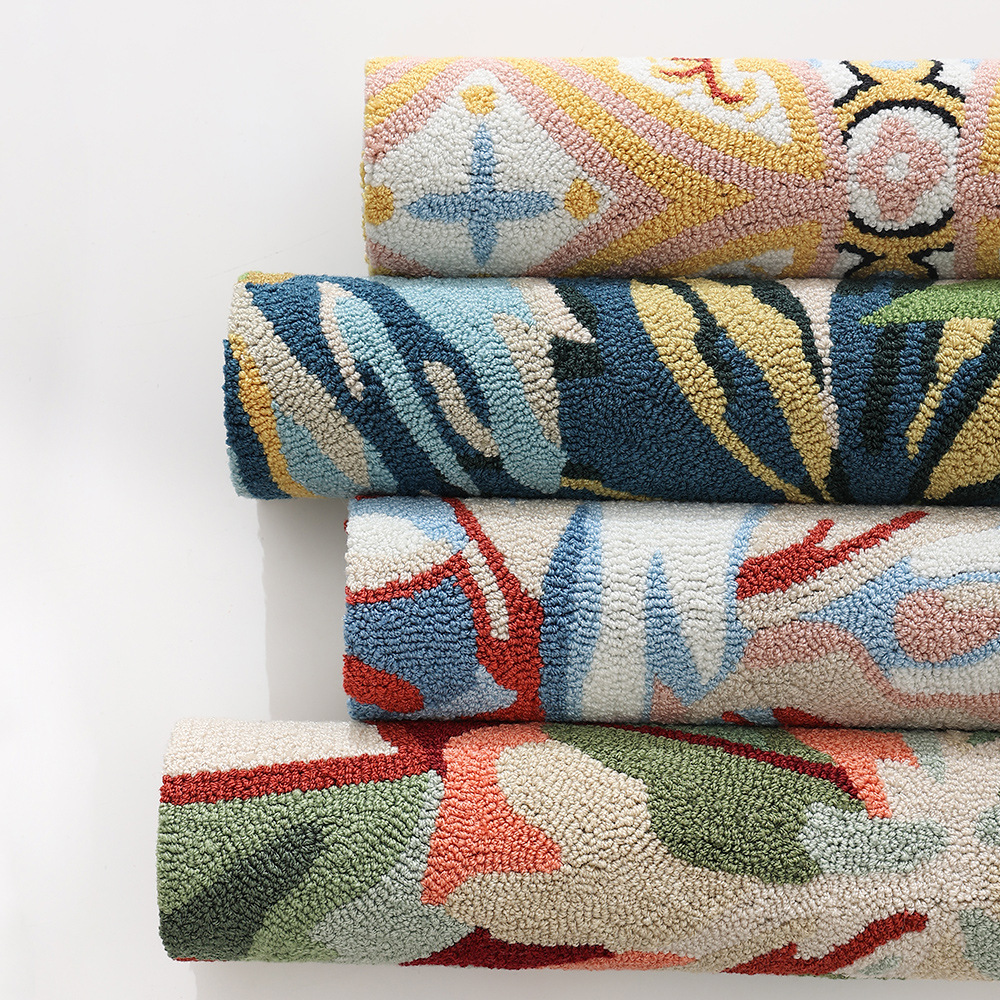 Light luxury high-end custom-made three-dimensional full embroidery floor MATS, entrance door MATS, tight velvet circle living room entrance floor MATS, household balcony floor MATS Specification image
