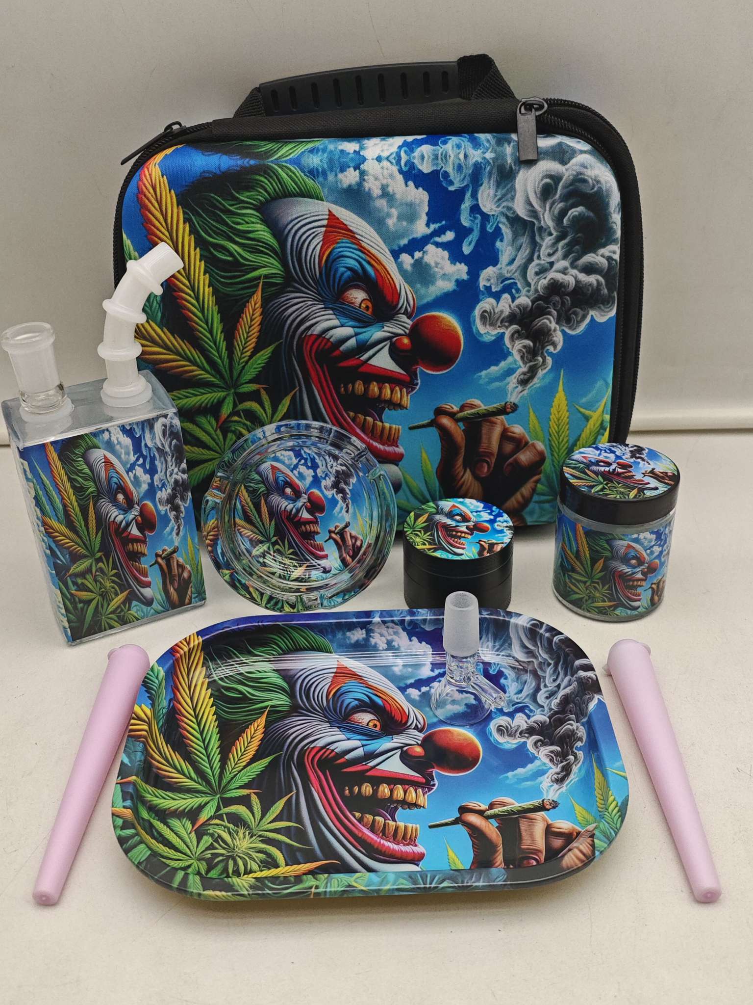 烟具 玻璃水烟套装 烟斗 磨烟器套装 烟盘细节图