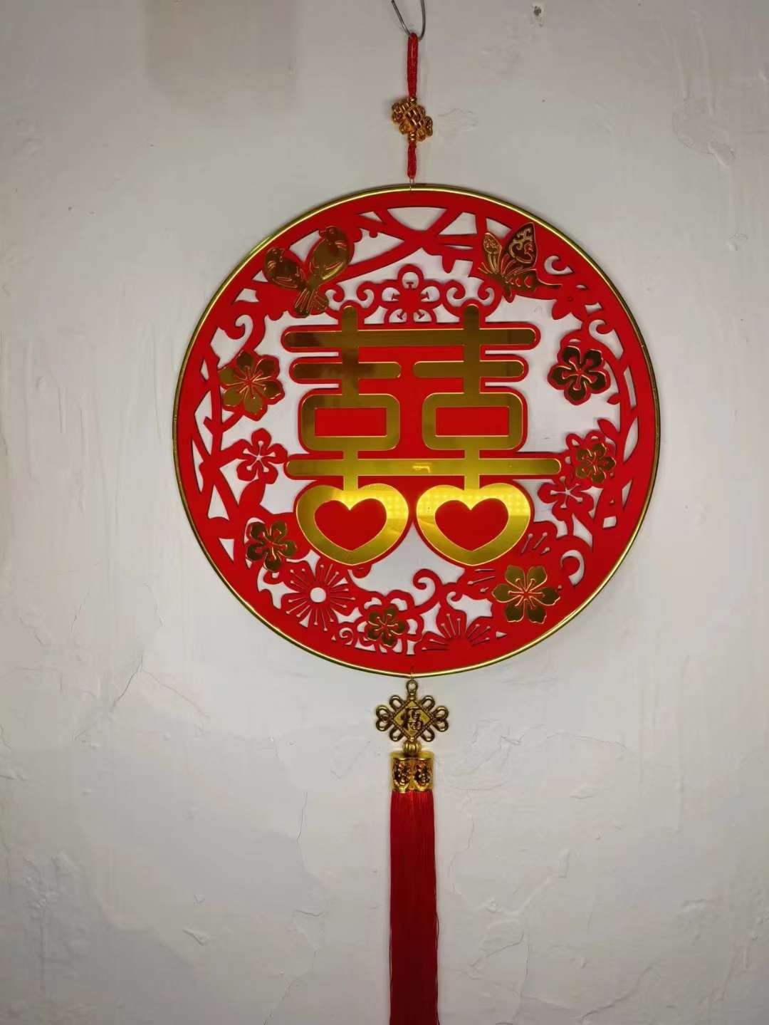 Spring Festival office cultural supplies set: "Fu" character stickers, couplets, "Xi" character stickers, Chinese knot pendants, traditional festival decorations, blessing stickers Item Picture