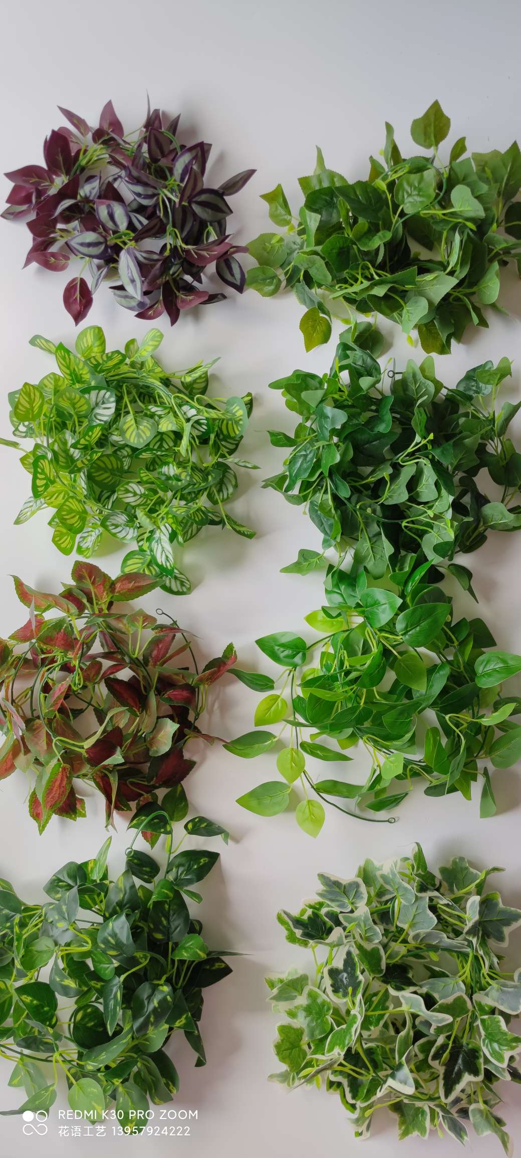 Artificial climbing plants: grape leaves, ivy, flower vines, green vines, green decorative green plants, vines, ivy detail image 9