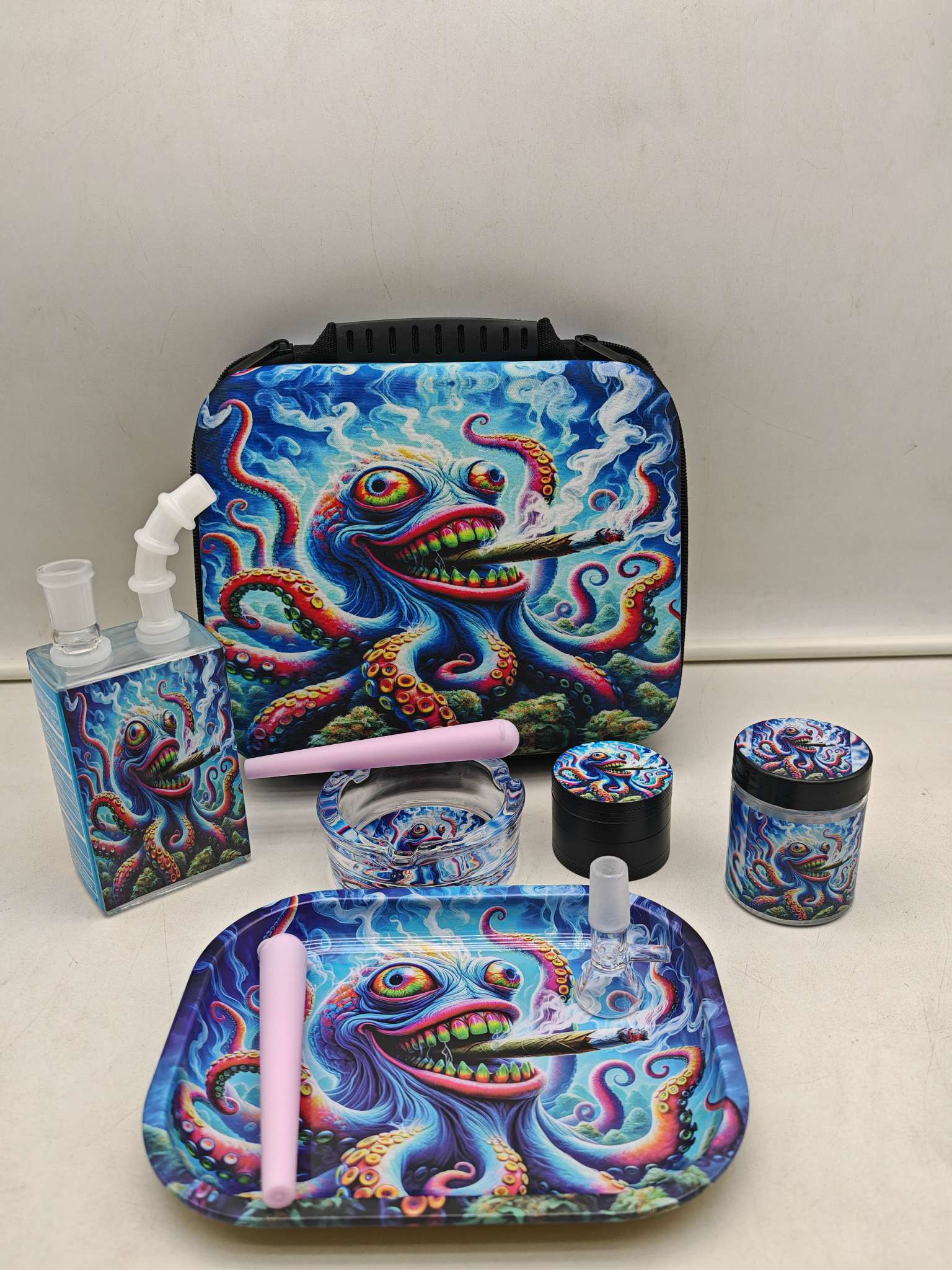 烟具 玻璃水烟套装 烟斗 磨烟器套装 烟盘产品图