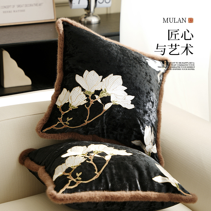 木兰新中式抱枕沙发高级感客厅ins风靠枕床头靠轻奢垫沙发抱枕套