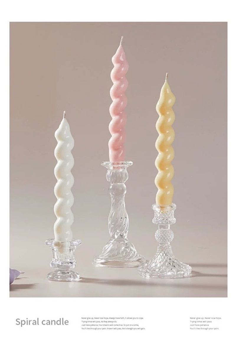 Color espiral curvado twist twist long rod velas aromáticas hogar sin humo ambiente sentido mesa candelabro decoración decoración Item Picture