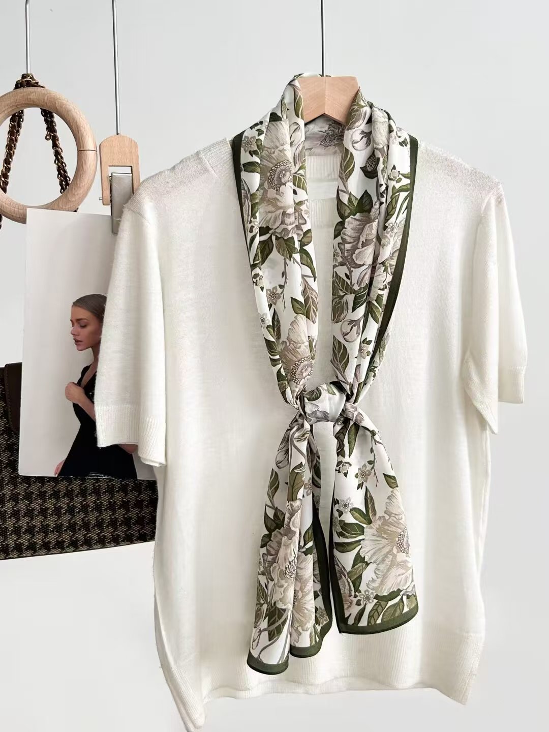 Silk Silk Scarf Silk Crepe De Chine Scarf Long Scarf Fashion Everything Temperament Silk Scarf Cape Streamer details Picture