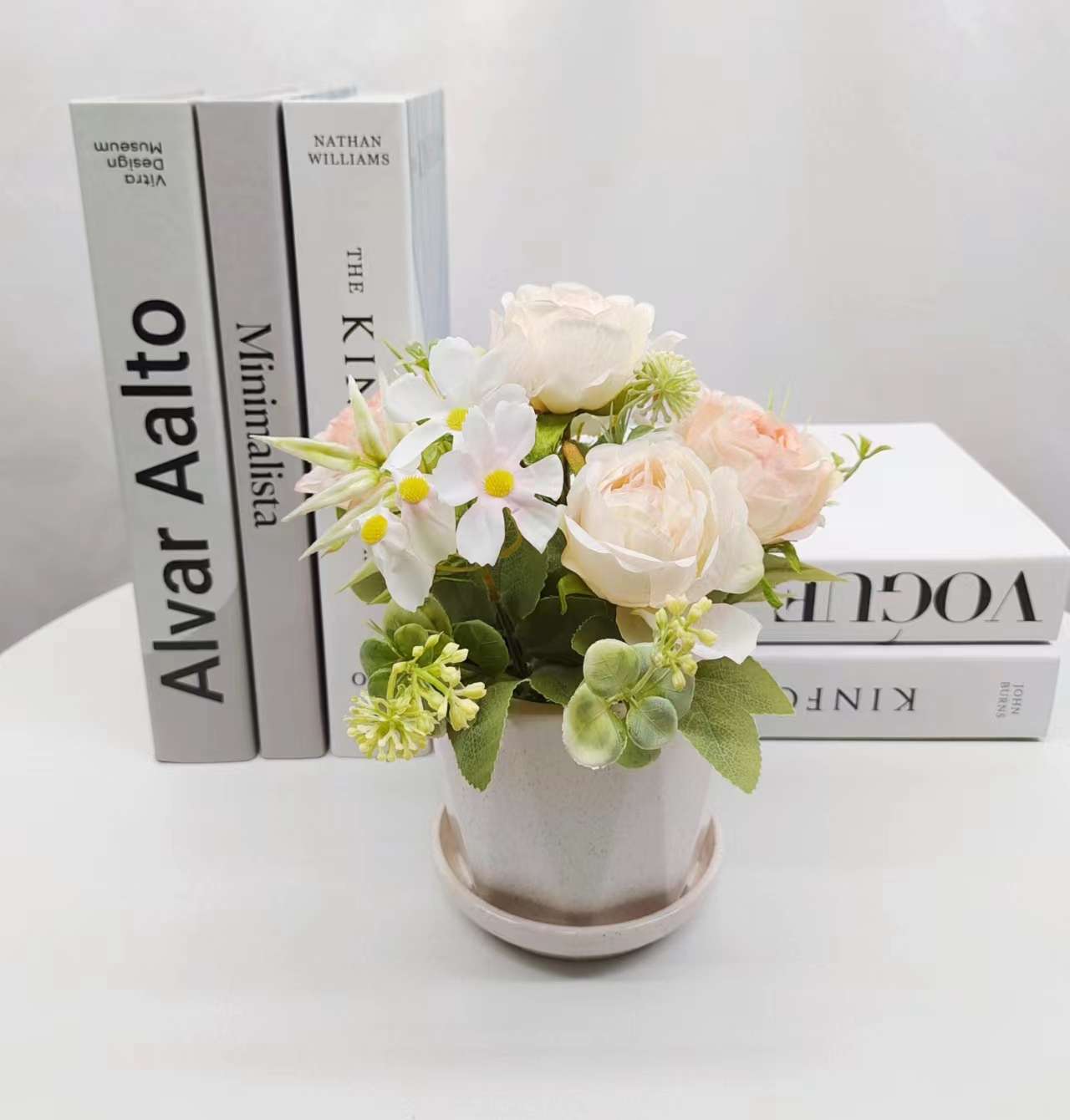 Simulation Flower Set Floor-To-Ceiling Living Room Decoration Interior Decoration Plastic Flower Table Small Bonsai Flower Pot Specification drawing