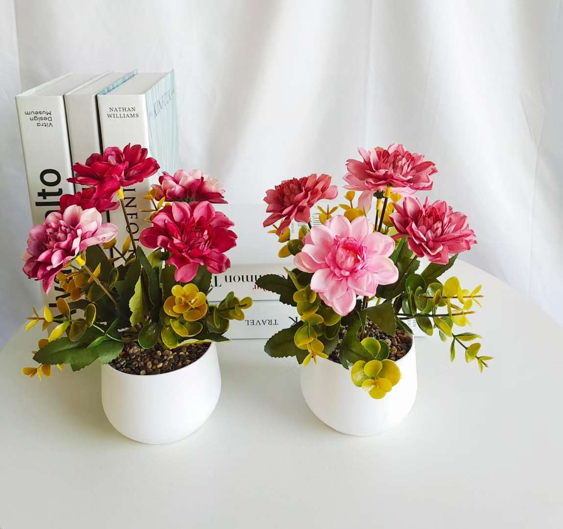 Simulation Flower Set Floor-To-Ceiling Living Room Decoration Interior Decoration Plastic Flower Table Small Bonsai Flower Pot