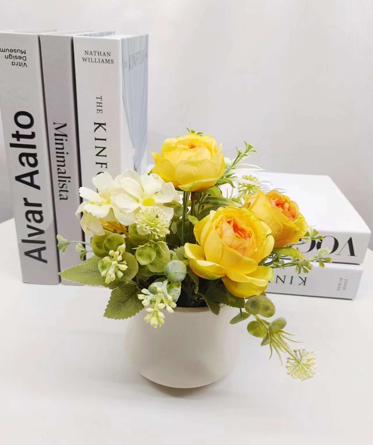 Simulation Flower Set Floor-To-Ceiling Living Room Decoration Interior Decoration Plastic Flower Table Small Bonsai Flower Pot Application Scenario