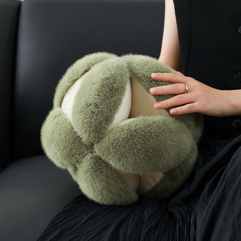 Spherical plush sofa and throw pillow model room soft decoration matching sofa cushions with core hydrangea irregular headboard cushions Specification image