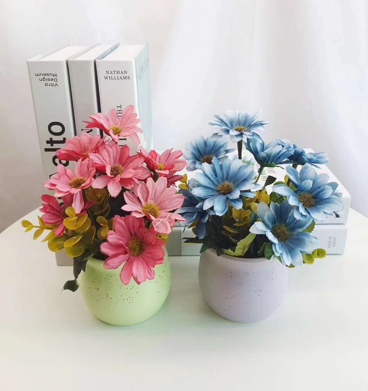 Simulation Flower Set Floor-To-Ceiling Living Room Decoration Interior Decoration Plastic Flower Table Small Bonsai Flower Pot undefined