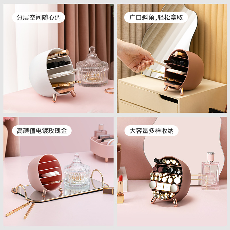 L40-LSHZ08 Popular desktop Cosmetics Storage Box, Eyebrow Pencil, Lipstick, Eye shadow, Lip gloss and makeup rack Specification image