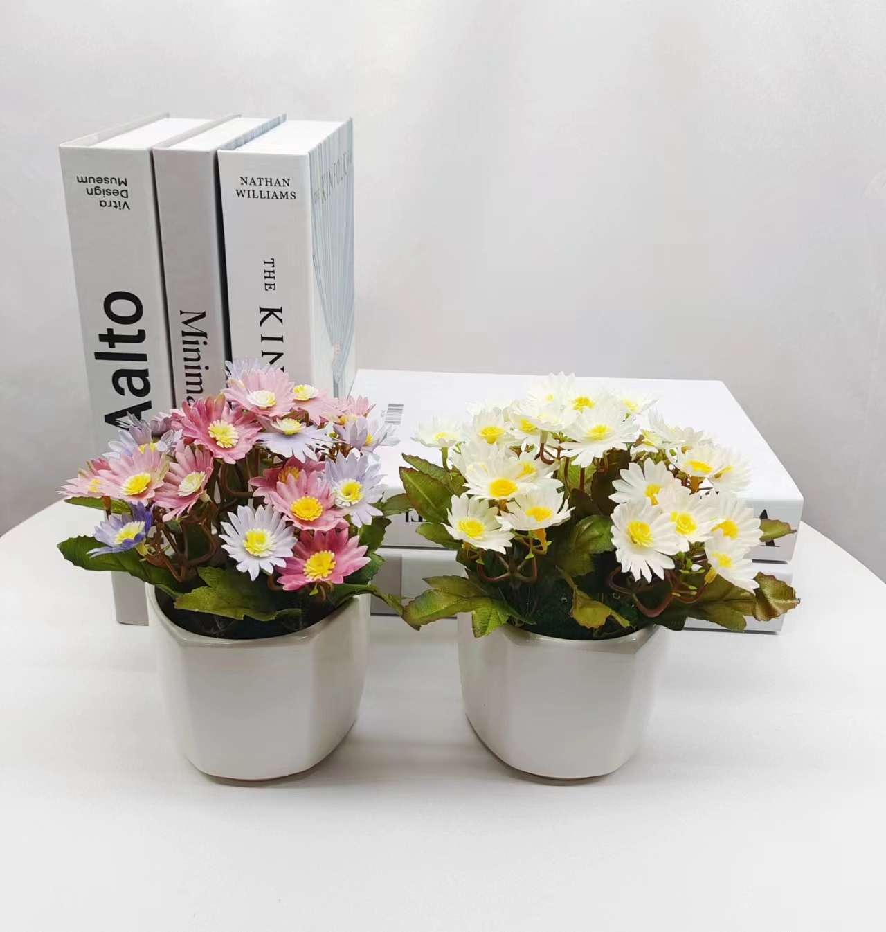 Simulation Flower Set Floor-To-Ceiling Living Room Decoration Interior Decoration Plastic Flower Table Small Bonsai Flower Pot undefined