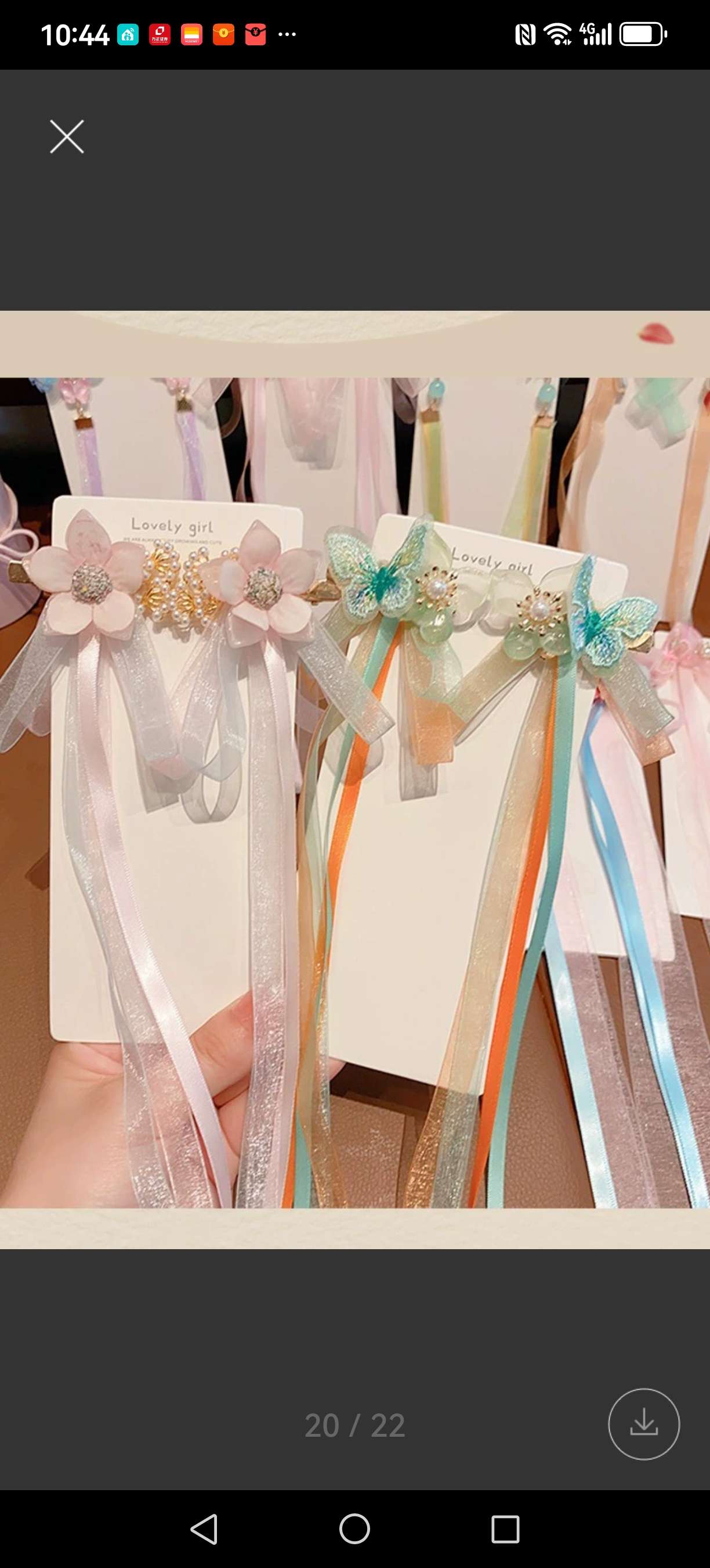 汉服头饰古风发夹头扣女童花朵蝴蝶结飘带流苏侧边对夹中国风古装发饰发箍发箍女夏季百搭详情图5