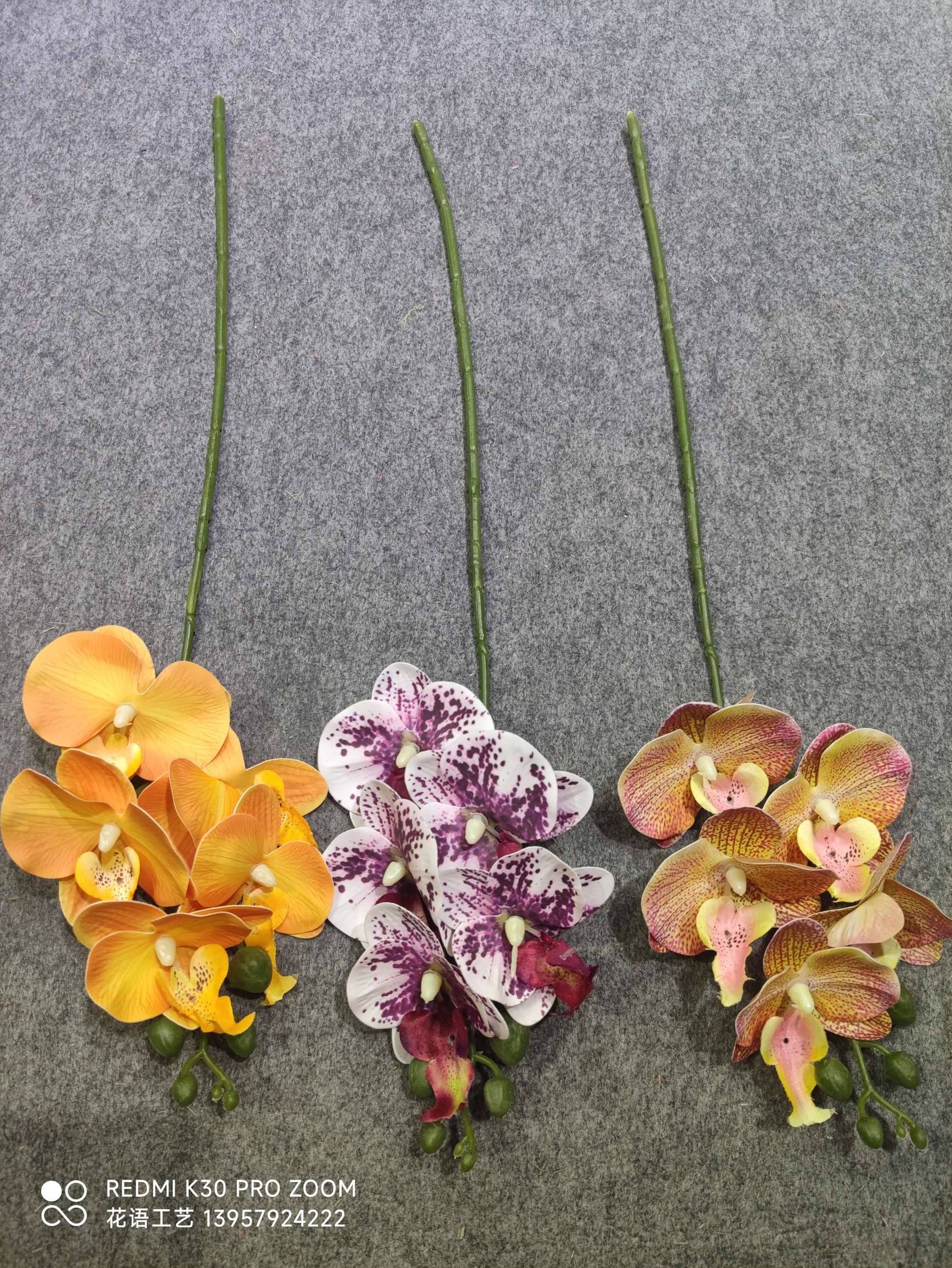 Wedding Flower Arrangement Multicolor Twig Phalaenopsis Cloth Phalaenopsis Simulation Flower Decoration Wedding Arrangement Flower Silk Flower Material details Picture