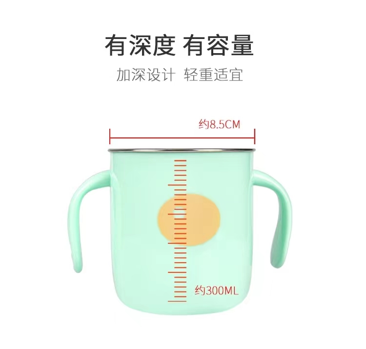 L85-M-356 New Creative Bamboo Dragonfly children's scale 304 stainless steel water cup, baby drinking cup detail image 5