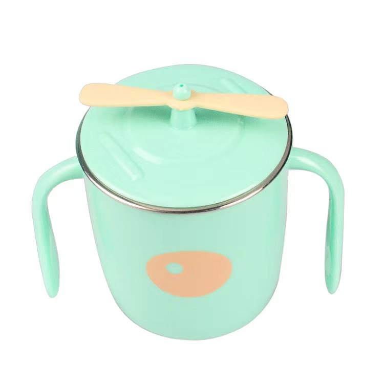 L85-M-356 New Creative Bamboo Dragonfly children's scale 304 stainless steel water cup, baby drinking cup